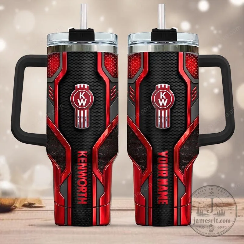 Kenworth Truck Company Logo Personalized Stainless Steel Tumbler with Handle