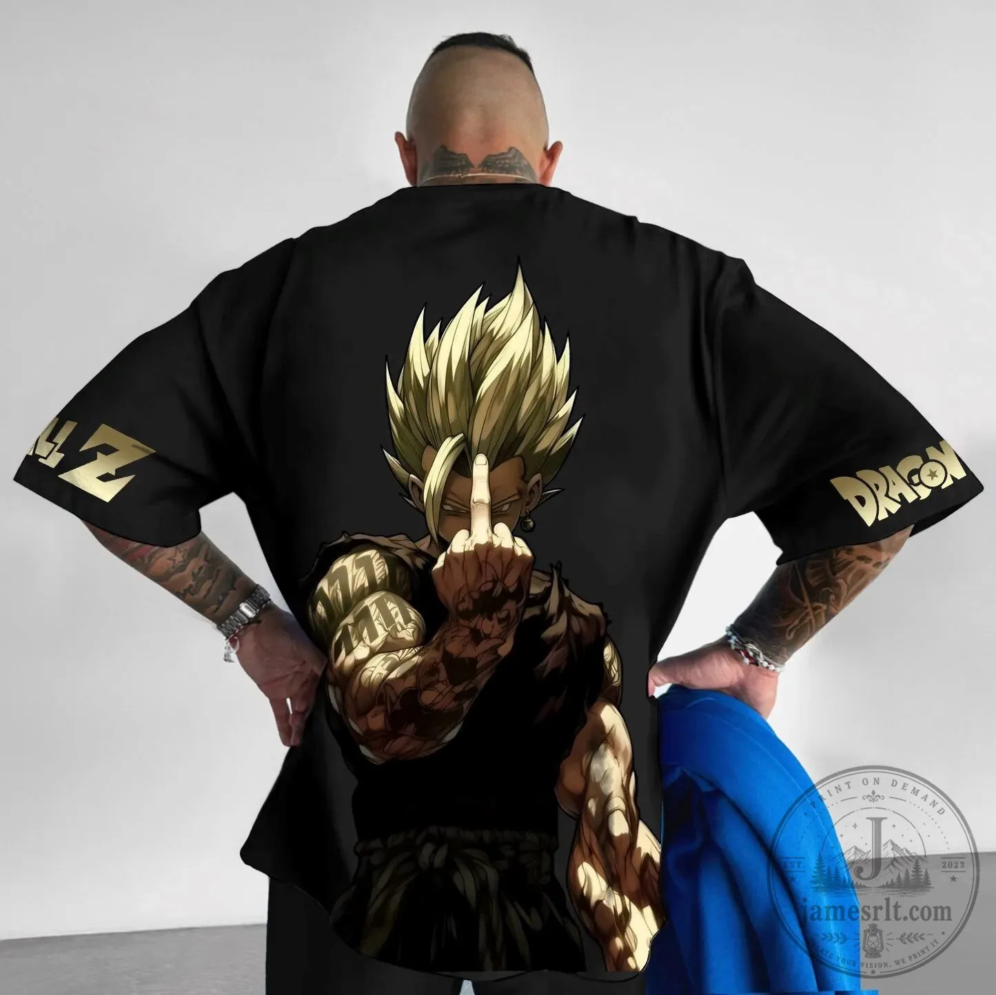 Dragon Ball Z Super Saiyan Gohan Middle Finger Black T-Shirt