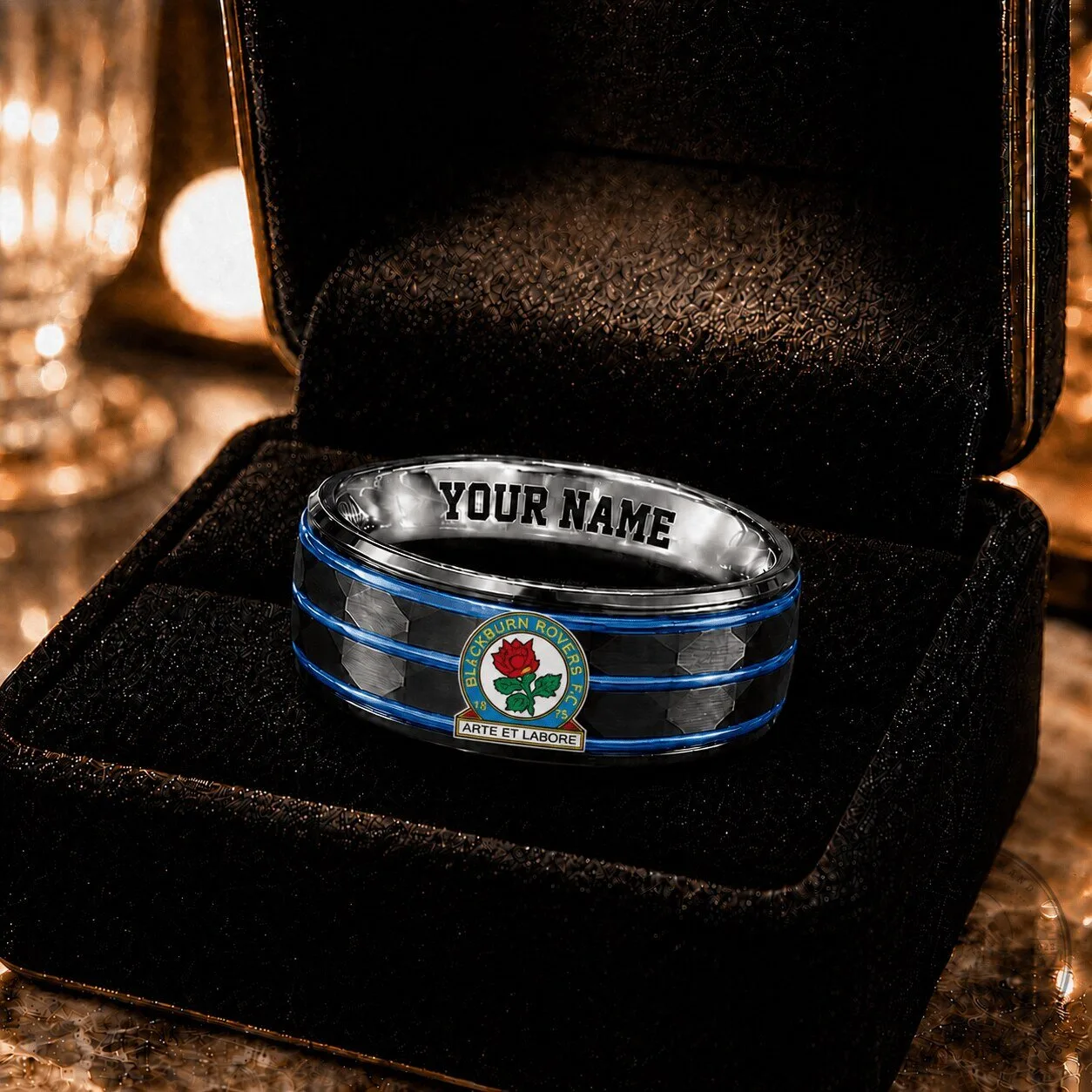 Blackburn Rovers Football Club Championship Ring with Custom Name Engraving