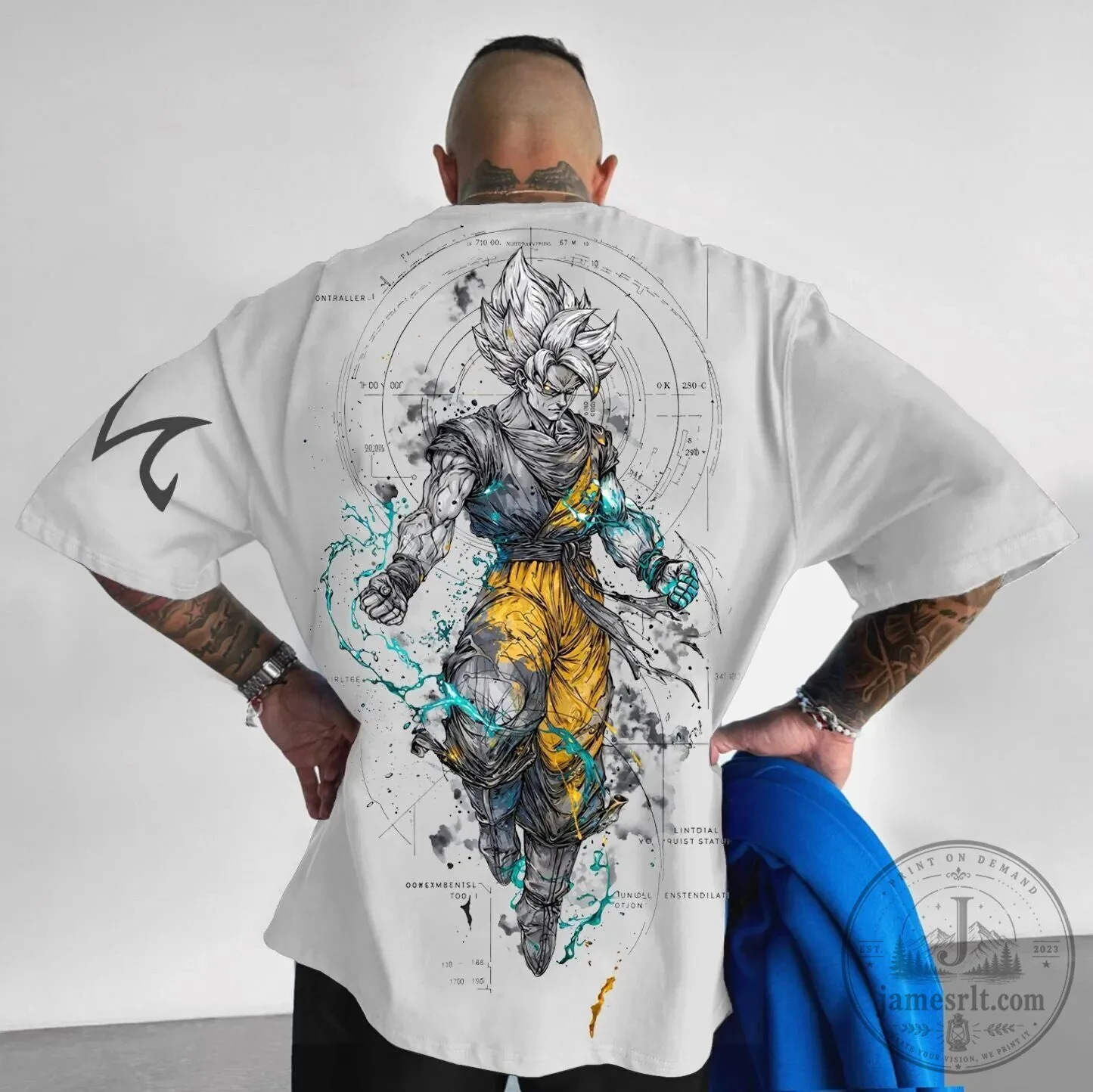 Dragon Ball Z Goku Super Saiyan Anime Art White T-Shirt