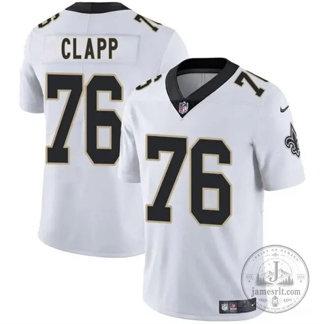 New Orleans Saints Will Clapp White Football Jersey 1 New Orleans Saints Will Clapp White Football Jersey