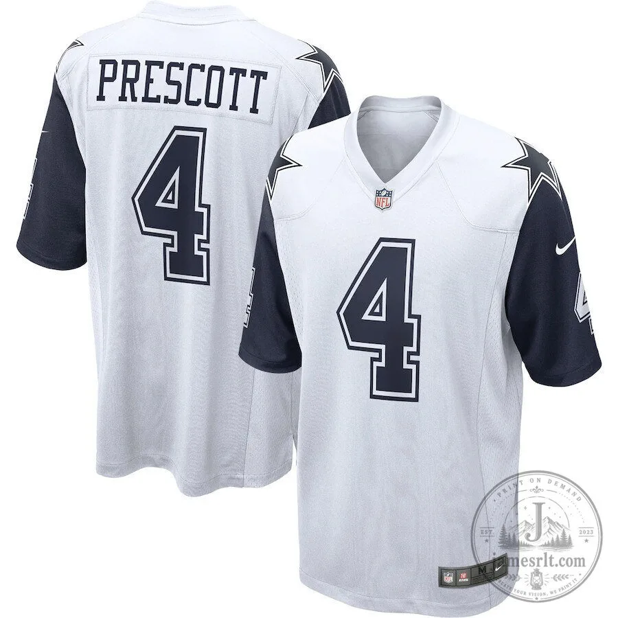 Dak Prescott Dallas Cowboys White Football Jersey 7 Dak Prescott Dallas Cowboys White Football Jersey