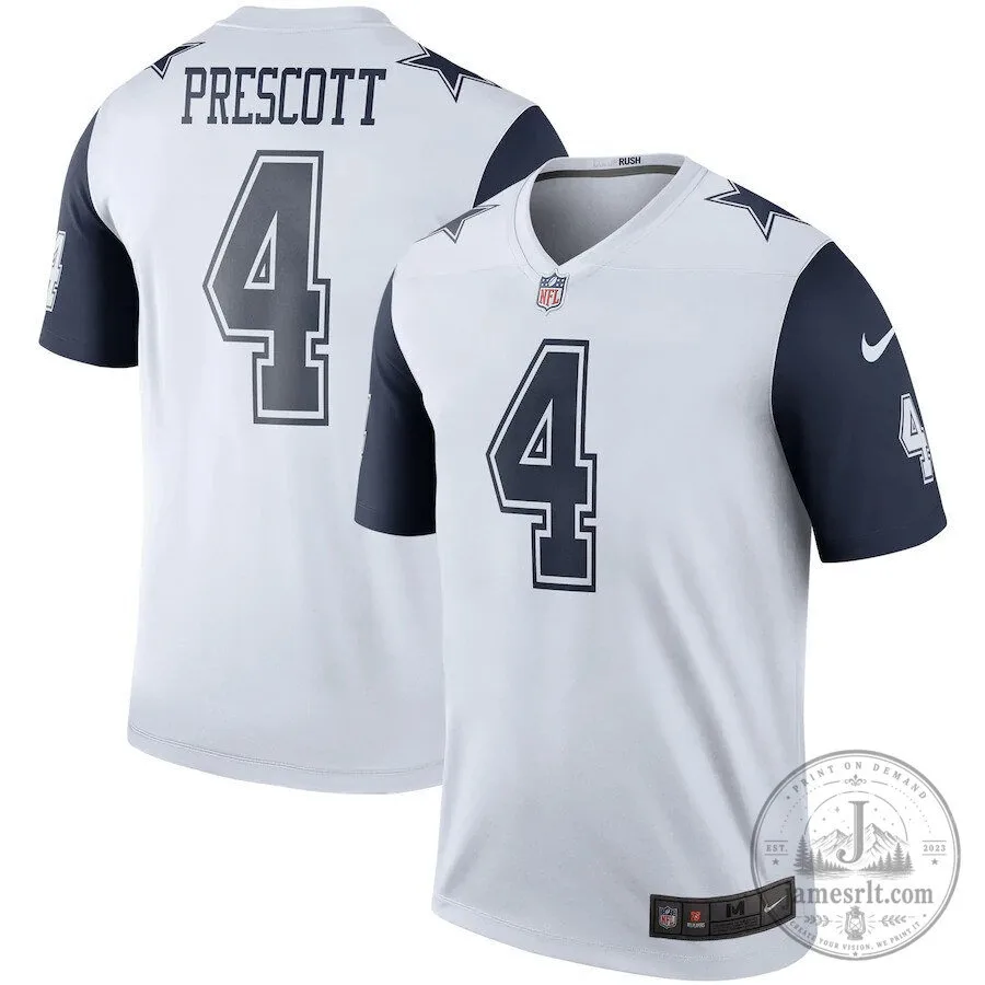 Dak Prescott Dallas Cowboys White Football Jersey 9 Dak Prescott Dallas Cowboys White Football Jersey