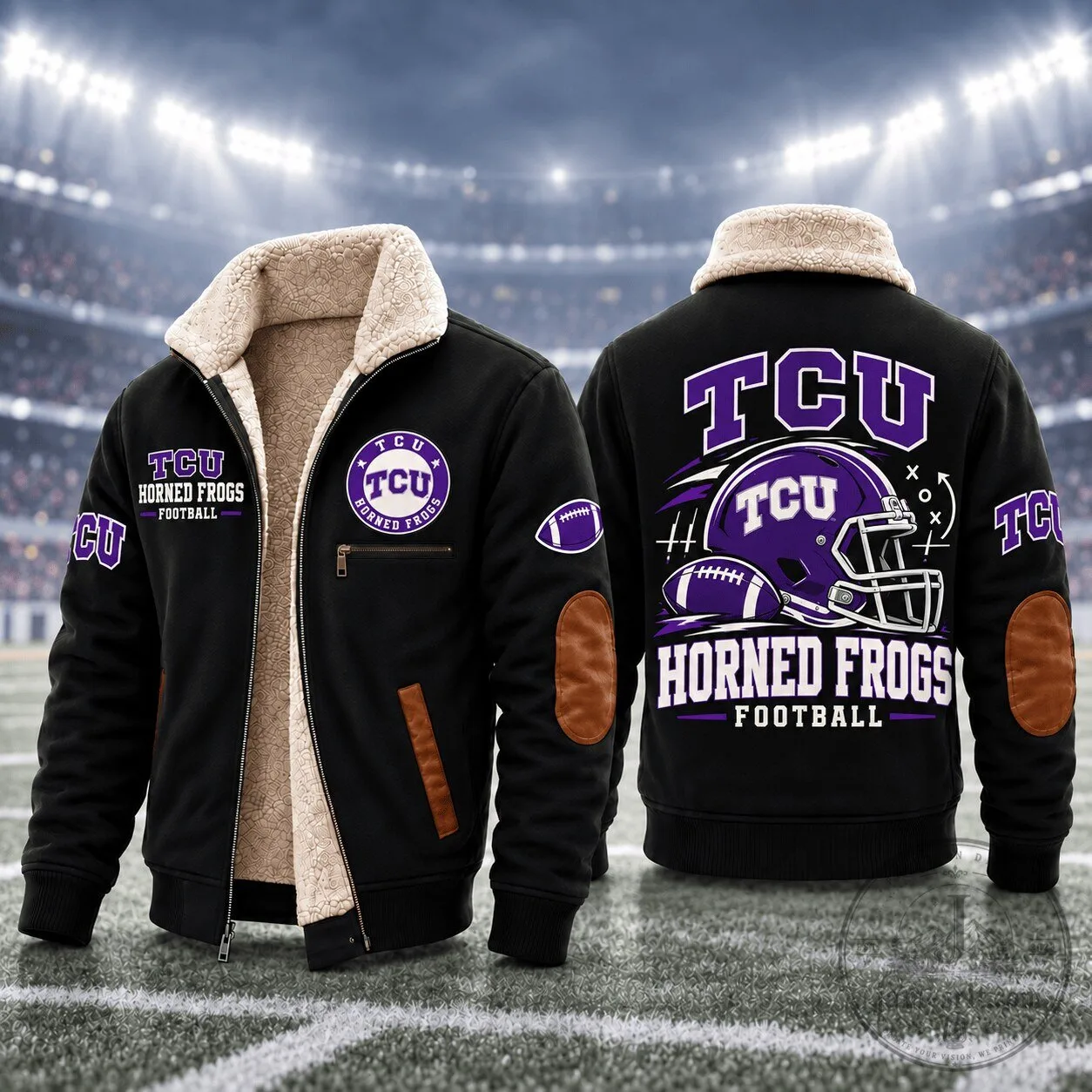 Texas Christian University Horned Frogs Football Sherpa Fleece Jacket