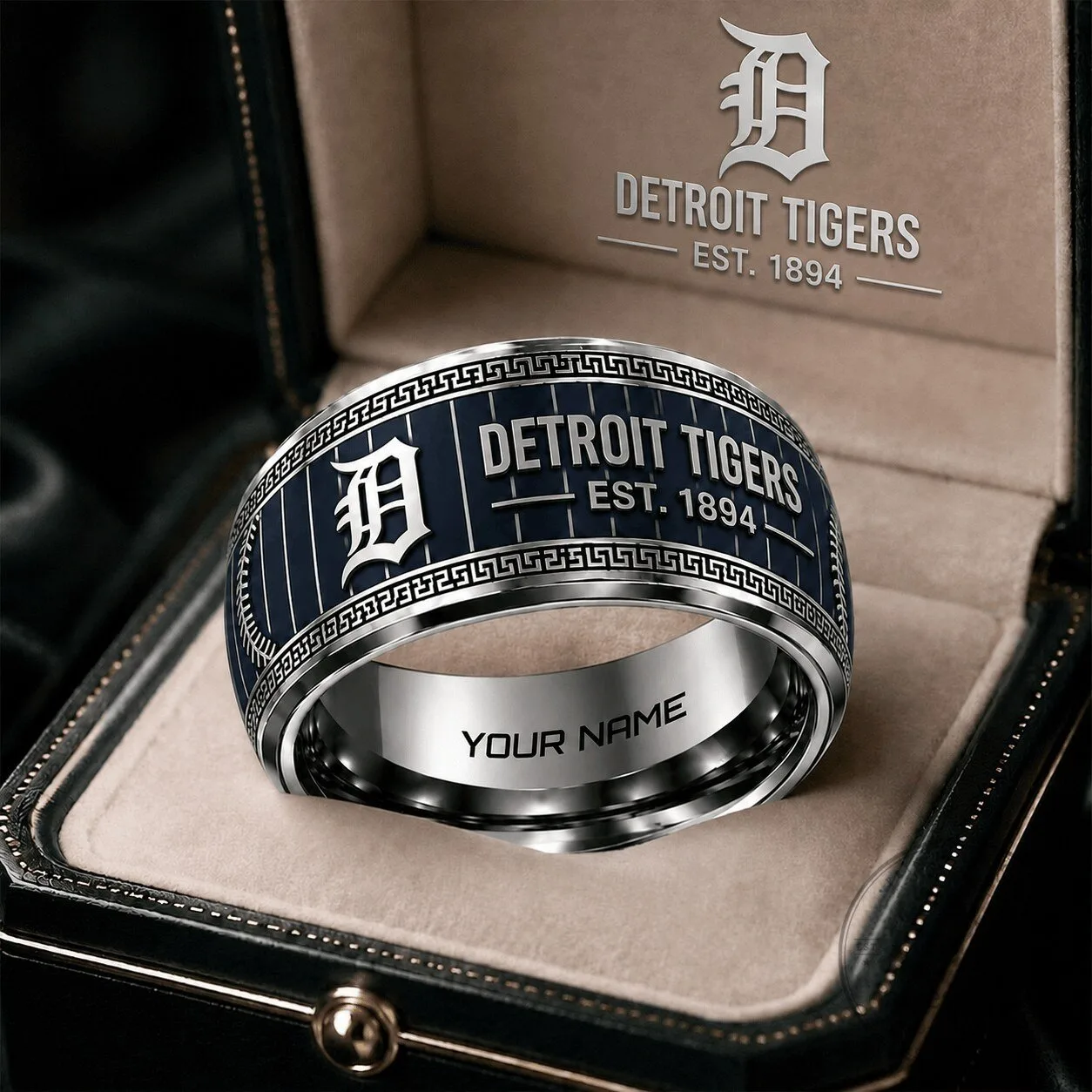 Detroit Tigers Baseball Team Personalized Tungsten Steel Ring for Men and Women