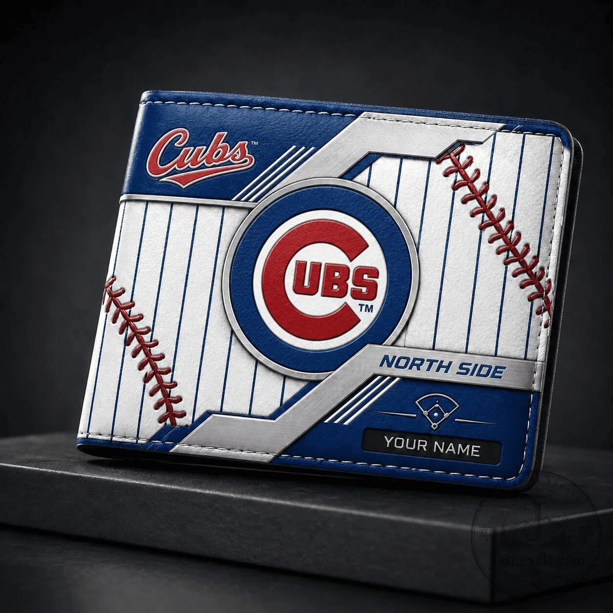 Chicago Cubs Baseball Personalized Wallet for Men, North Side Fan Gift