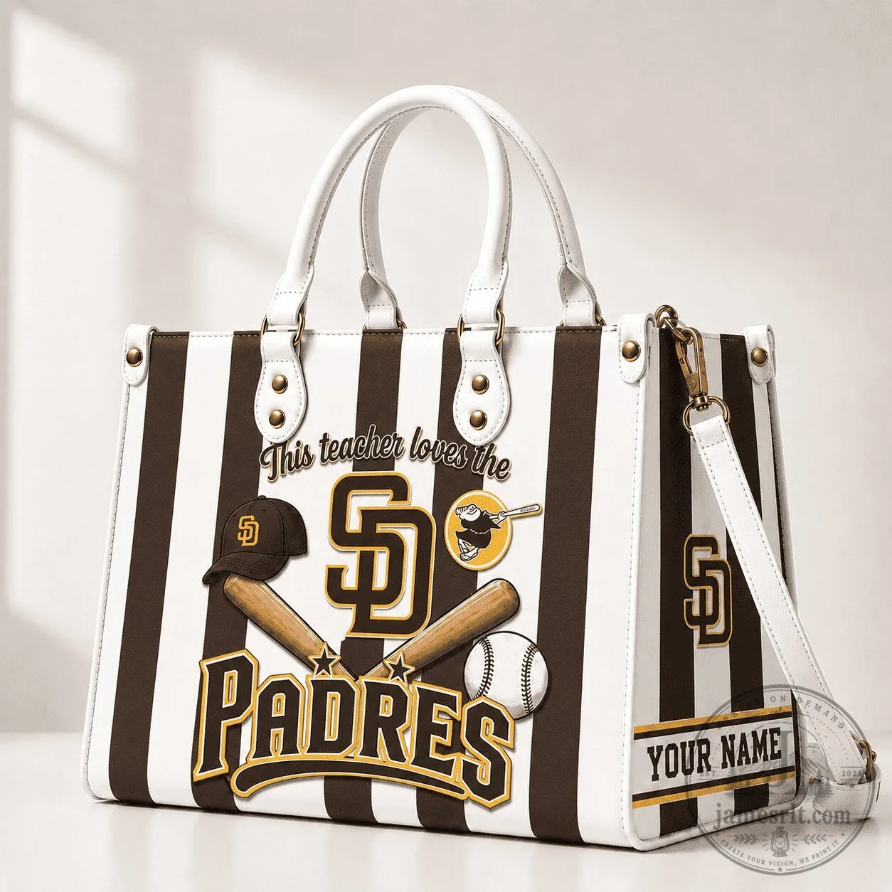 San Diego Padres Baseball Personalized Teacher Handbag