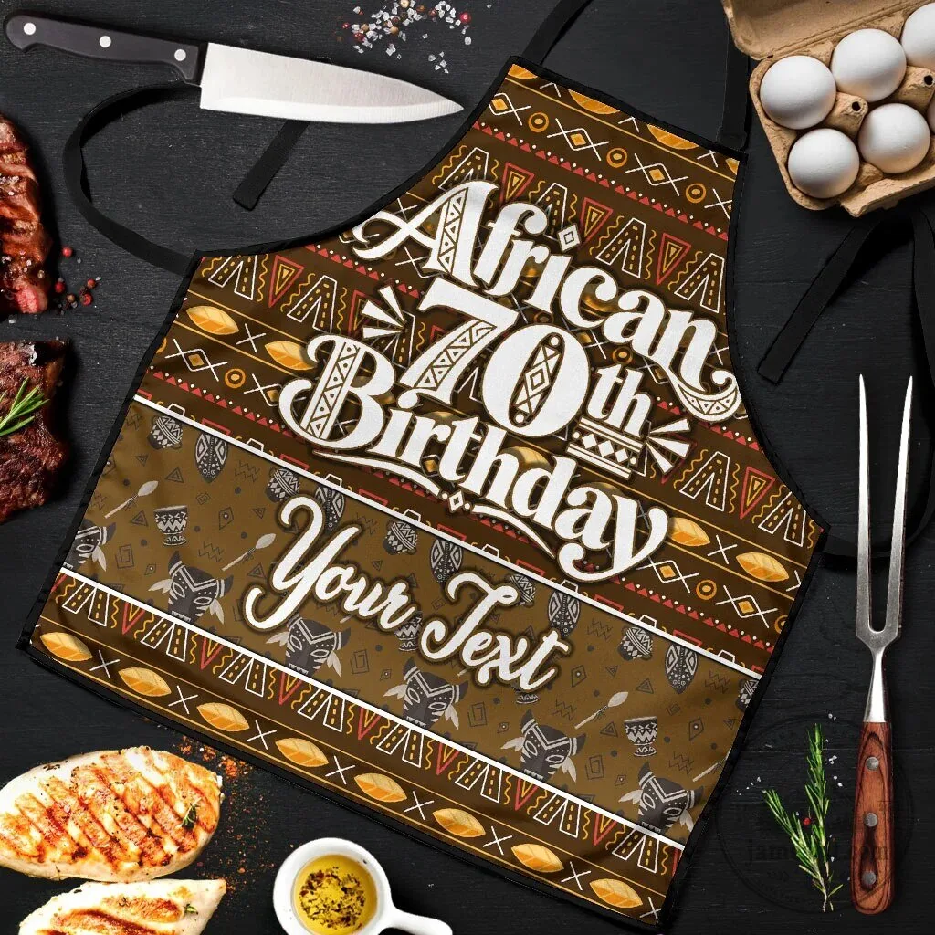 Personalized African 70th Birthday Tribal Pattern Mudcloth Heritage Art Apron 6 Personalized African 70th Birthday Tribal Pattern Mudcloth Heritage Art Apron
