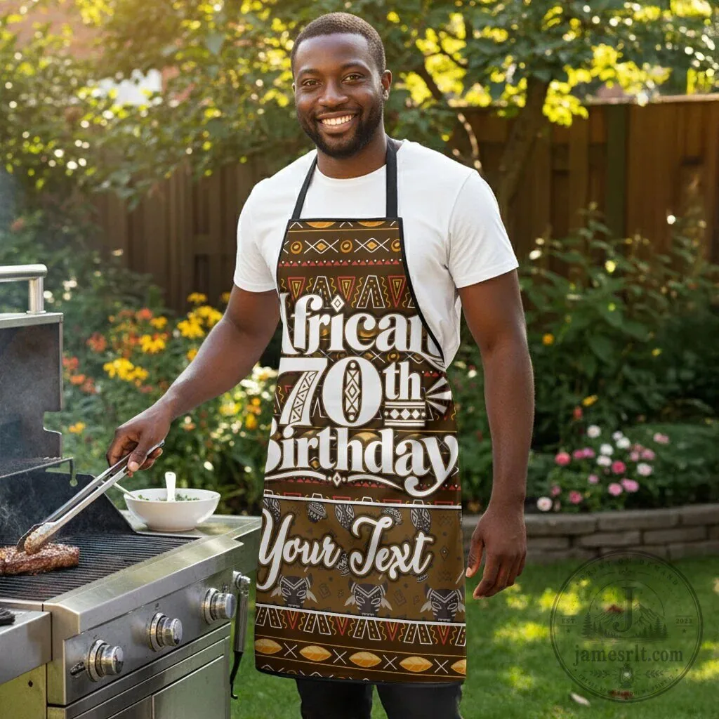 Personalized African 70th Birthday Tribal Pattern Mudcloth Heritage Art Apron 9 Personalized African 70th Birthday Tribal Pattern Mudcloth Heritage Art Apron