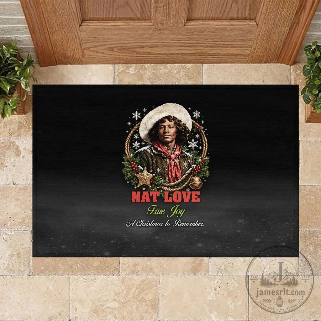 Nat Love True Joy Christmas Portrait Holiday Doormat