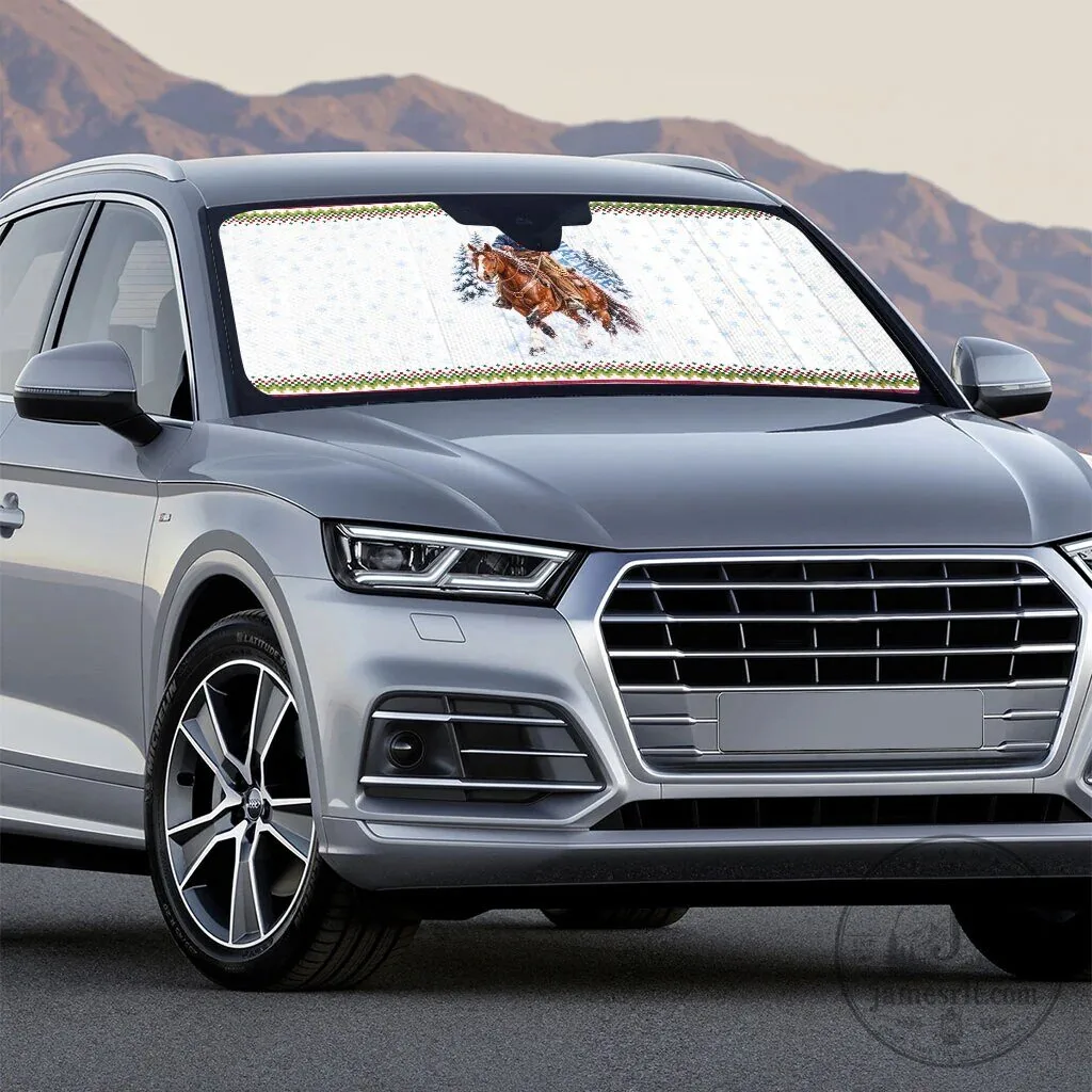 Nat Love African American Cowboy Winter Snow Fair Isle Pattern Car Sunshade 5 Nat Love African American Cowboy Winter Snow Fair Isle Pattern Car Sunshade