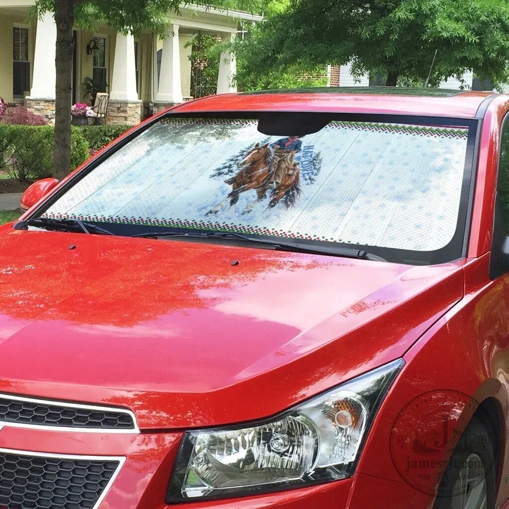 Nat Love African American Cowboy Winter Snow Fair Isle Pattern Car Sunshade 6 Nat Love African American Cowboy Winter Snow Fair Isle Pattern Car Sunshade