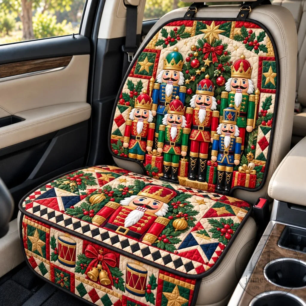 Christmas Nutcracker Family Quilted Car Seat Protector Cover Christmas Nutcracker Family Quilted Car Seat Protector Cover