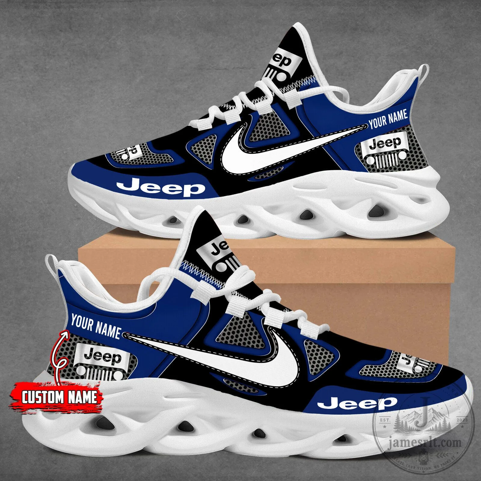 Custom Name Jeep Logo Red and Black Athletic Sneakers Running Shoes 18 Custom Name Jeep Logo Red and Black Athletic Sneakers Running Shoes