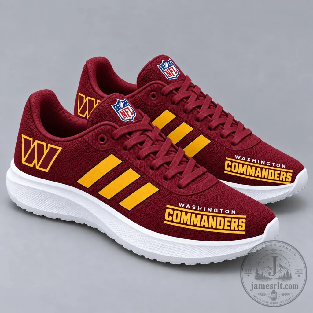 Washington Commanders NFL Football Team Logo Stripe Sport Sneakers Washington Commanders NFL Football Team Logo Stripe Sport Sneakers