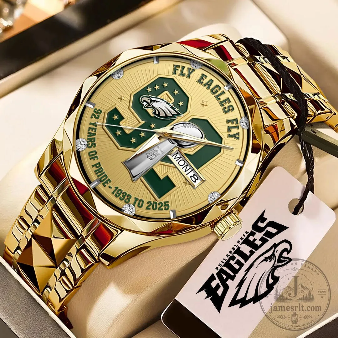 Philadelphia Eagles 92 Years Of Pride Gold Luxury Quartz Watch