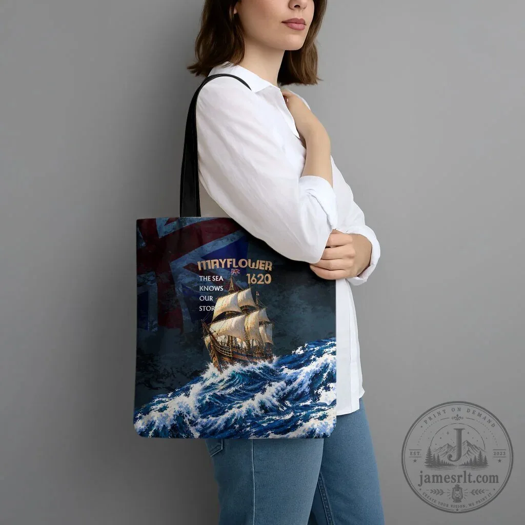 Mayflower 1620 Ship Ocean Waves Vintage Nautical Art Tote Bag 7 Mayflower 1620 Ship Ocean Waves Vintage Nautical Art Tote Bag