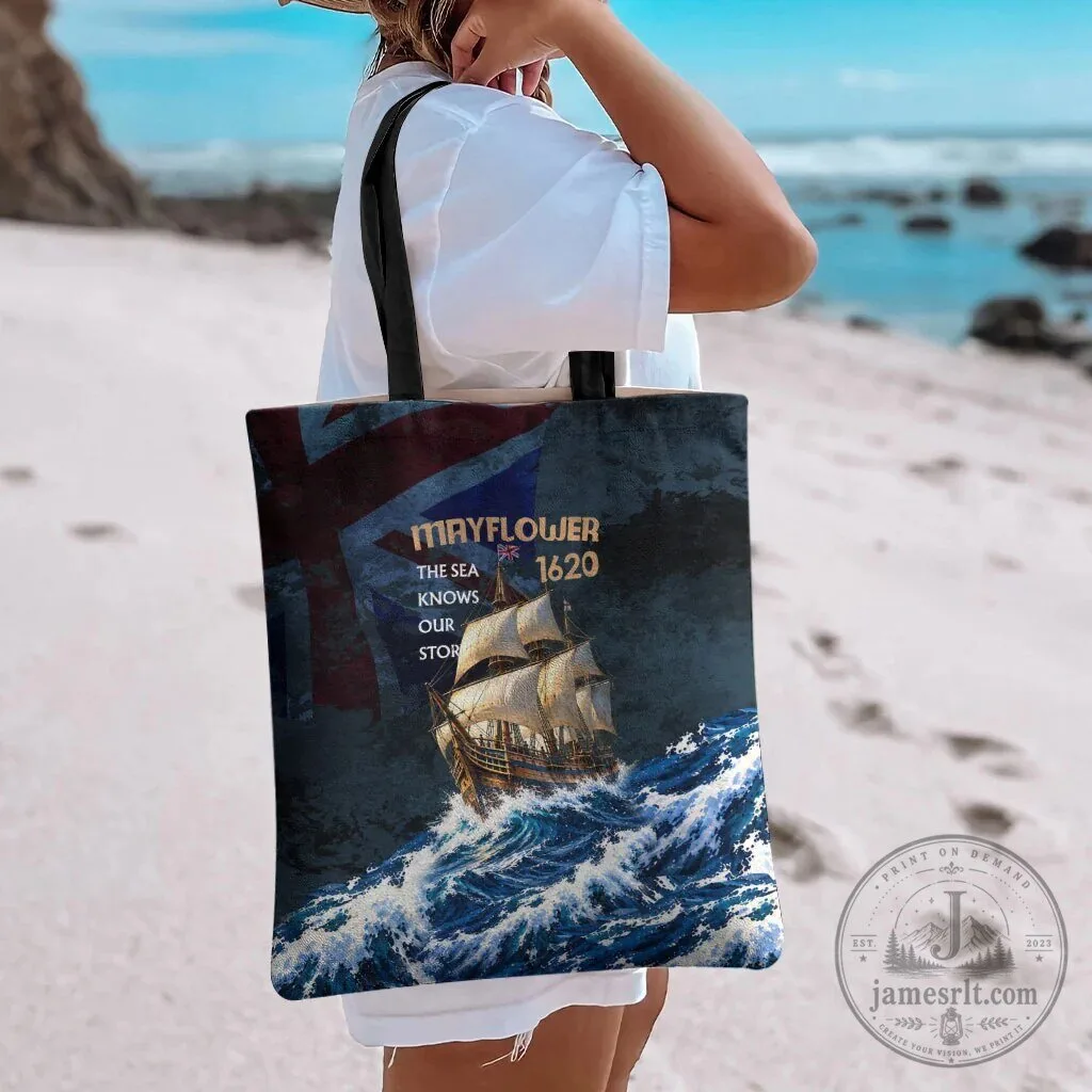 Mayflower 1620 Ship Ocean Waves Vintage Nautical Art Tote Bag 8 Mayflower 1620 Ship Ocean Waves Vintage Nautical Art Tote Bag