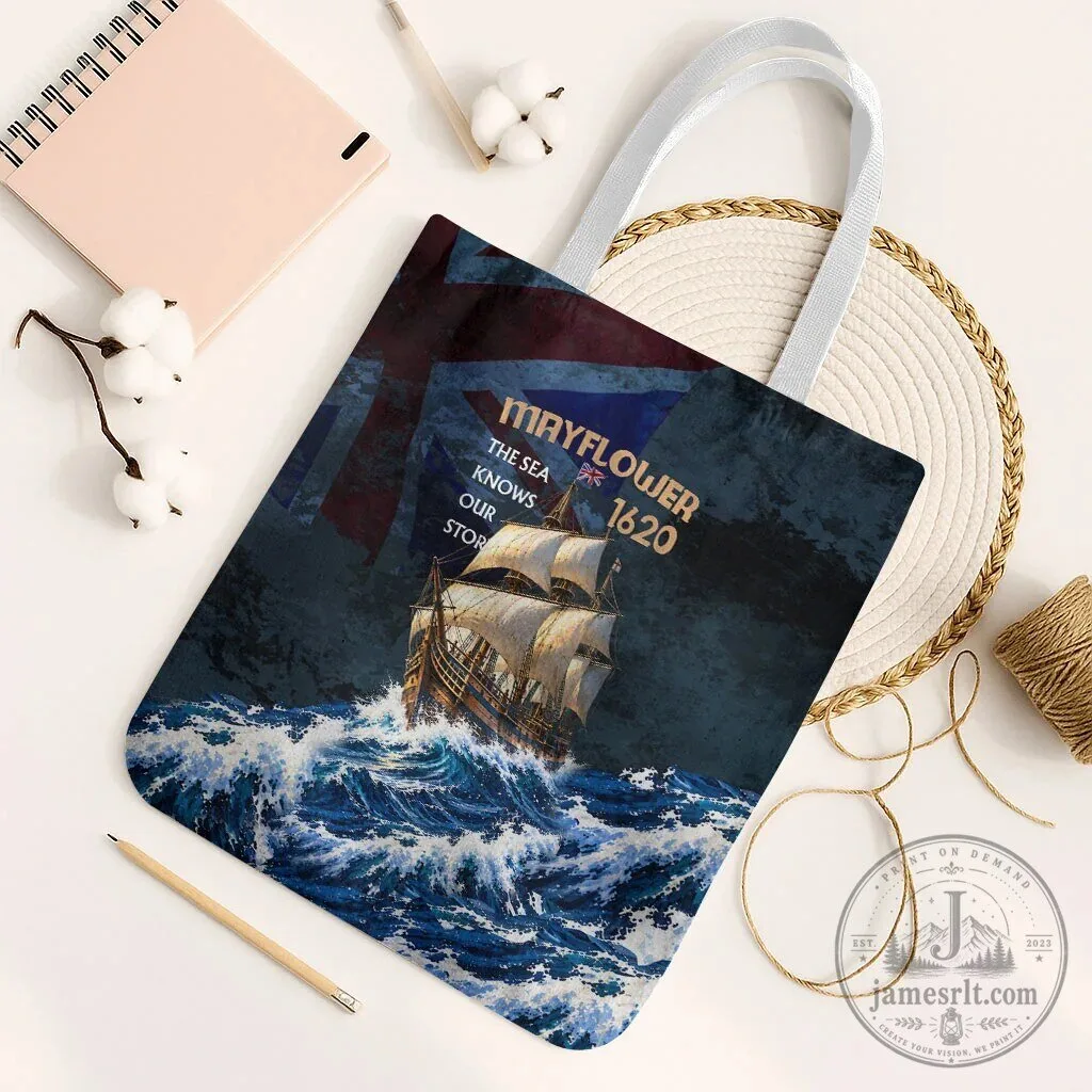 Mayflower 1620 Ship Ocean Waves Vintage Nautical Art Tote Bag 9 Mayflower 1620 Ship Ocean Waves Vintage Nautical Art Tote Bag