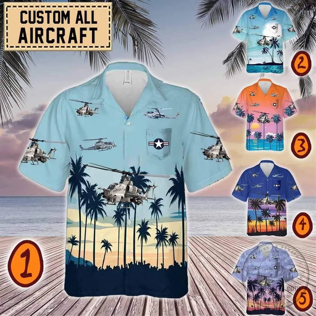 AH-1Z Viper Attack Helicopter Hawaiian Shirt 1 AH-1Z Viper Attack Helicopter Hawaiian Shirt