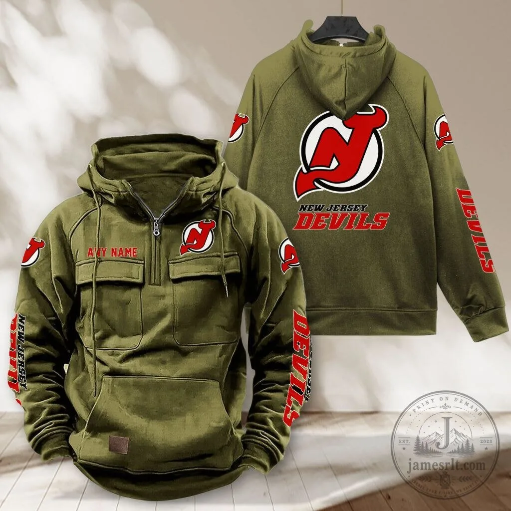 New Jersey Devils Personalized Tactical Half-Zip Hoodie 8 New Jersey Devils Personalized Tactical Half-Zip Hoodie