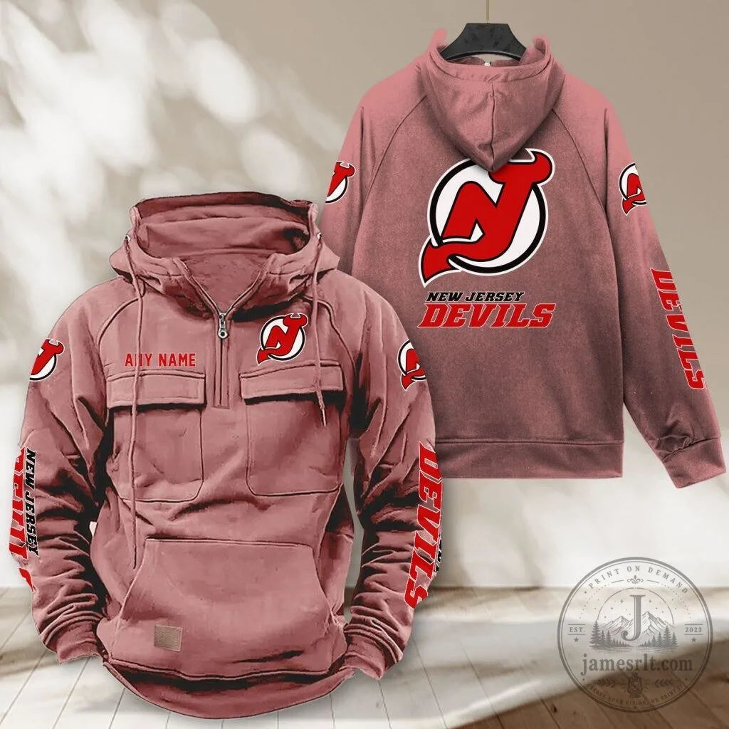 New Jersey Devils Personalized Tactical Half-Zip Hoodie 11 New Jersey Devils Personalized Tactical Half-Zip Hoodie