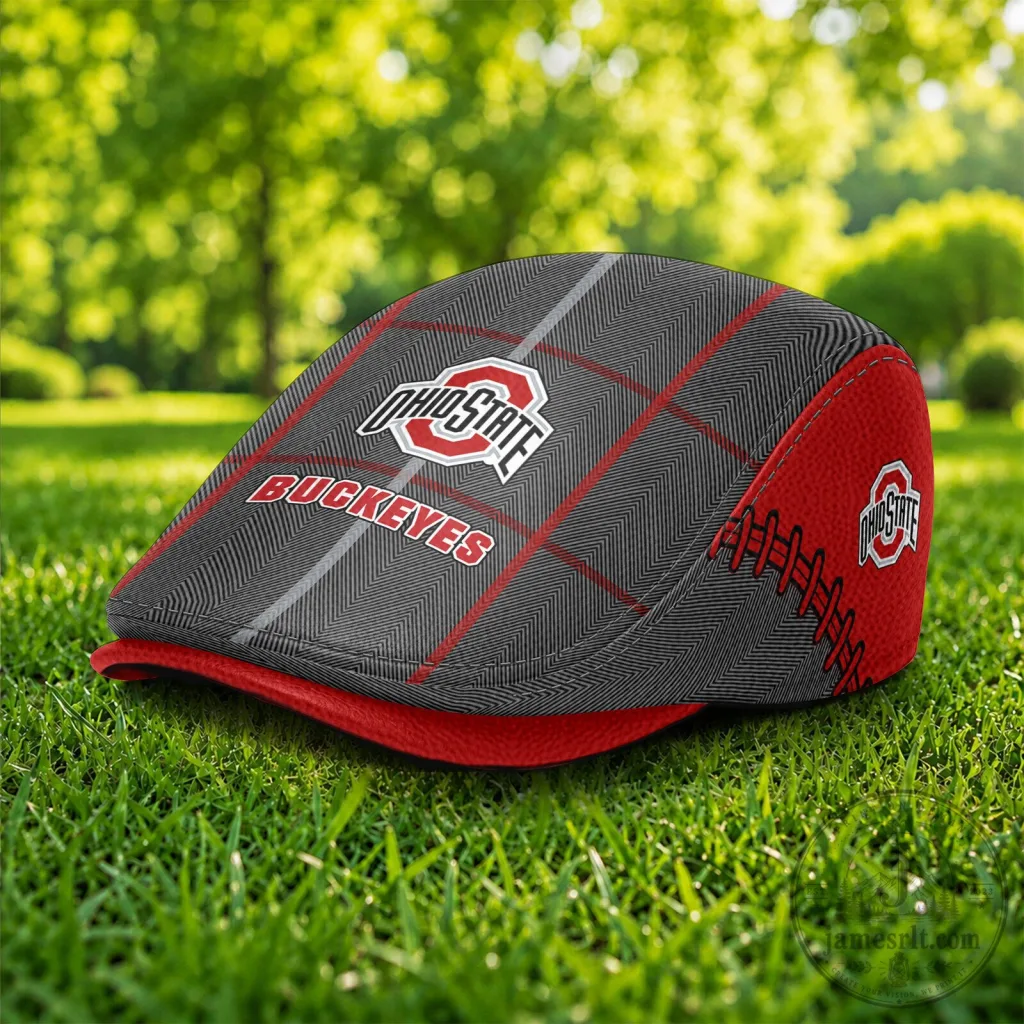 Ohio State Buckeyes NCAA Golf Flat Cap Hat Ohio State Buckeyes NCAA Golf Flat Cap Hat