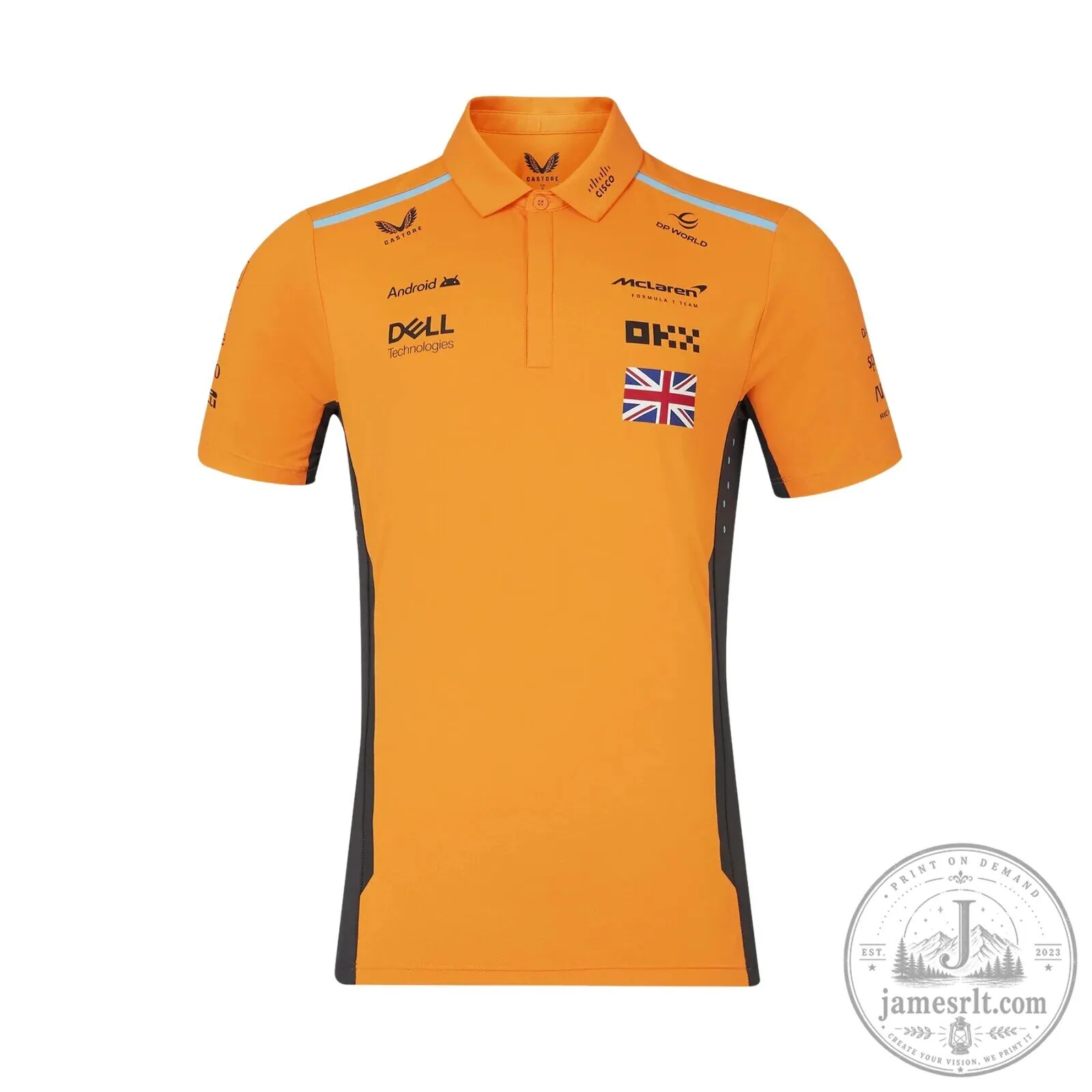 Lando Norris McLaren Formula 1 Team Orange Racing Polo Shirt