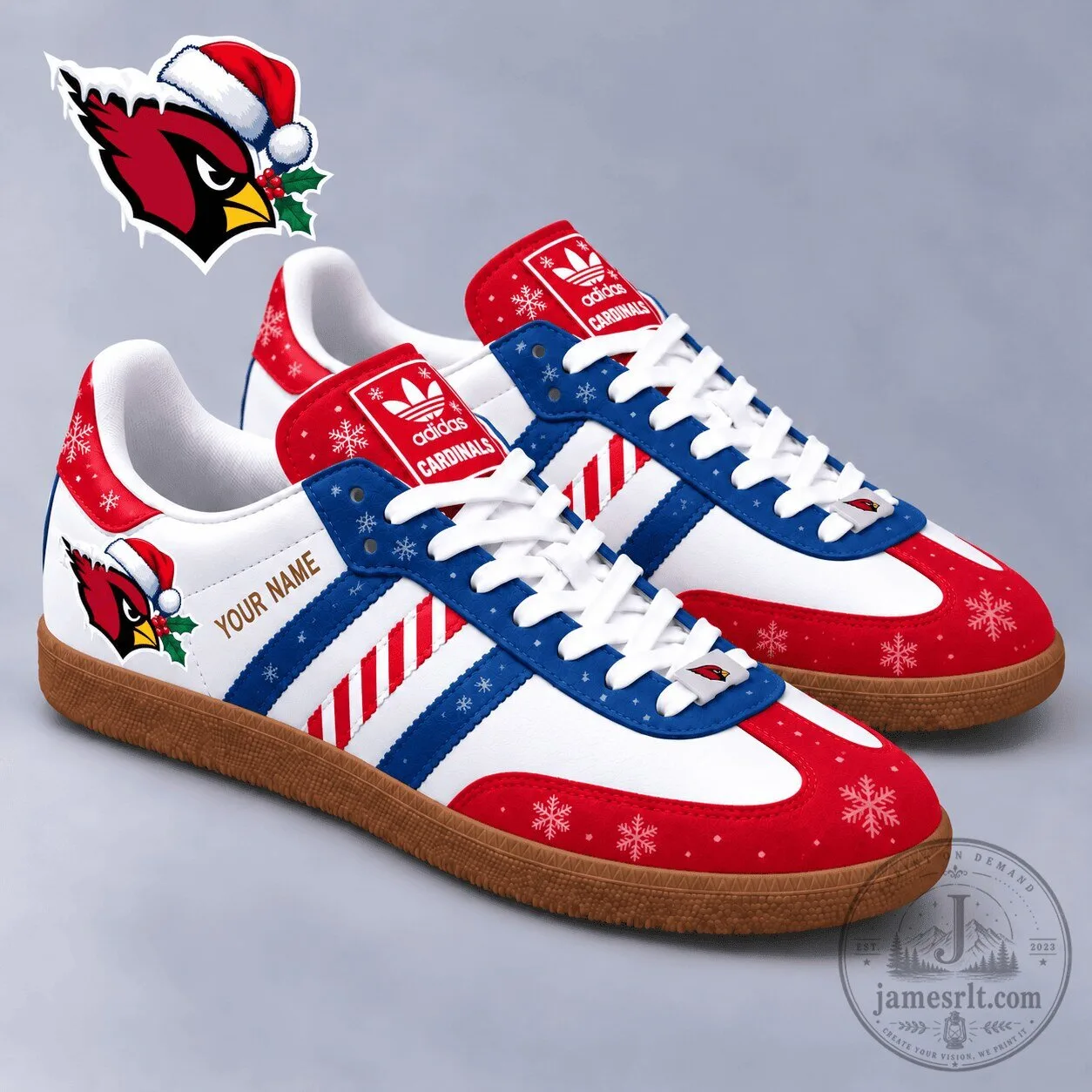Arizona Cardinals Christmas Holiday NFL Team Personalized Samba Shoes