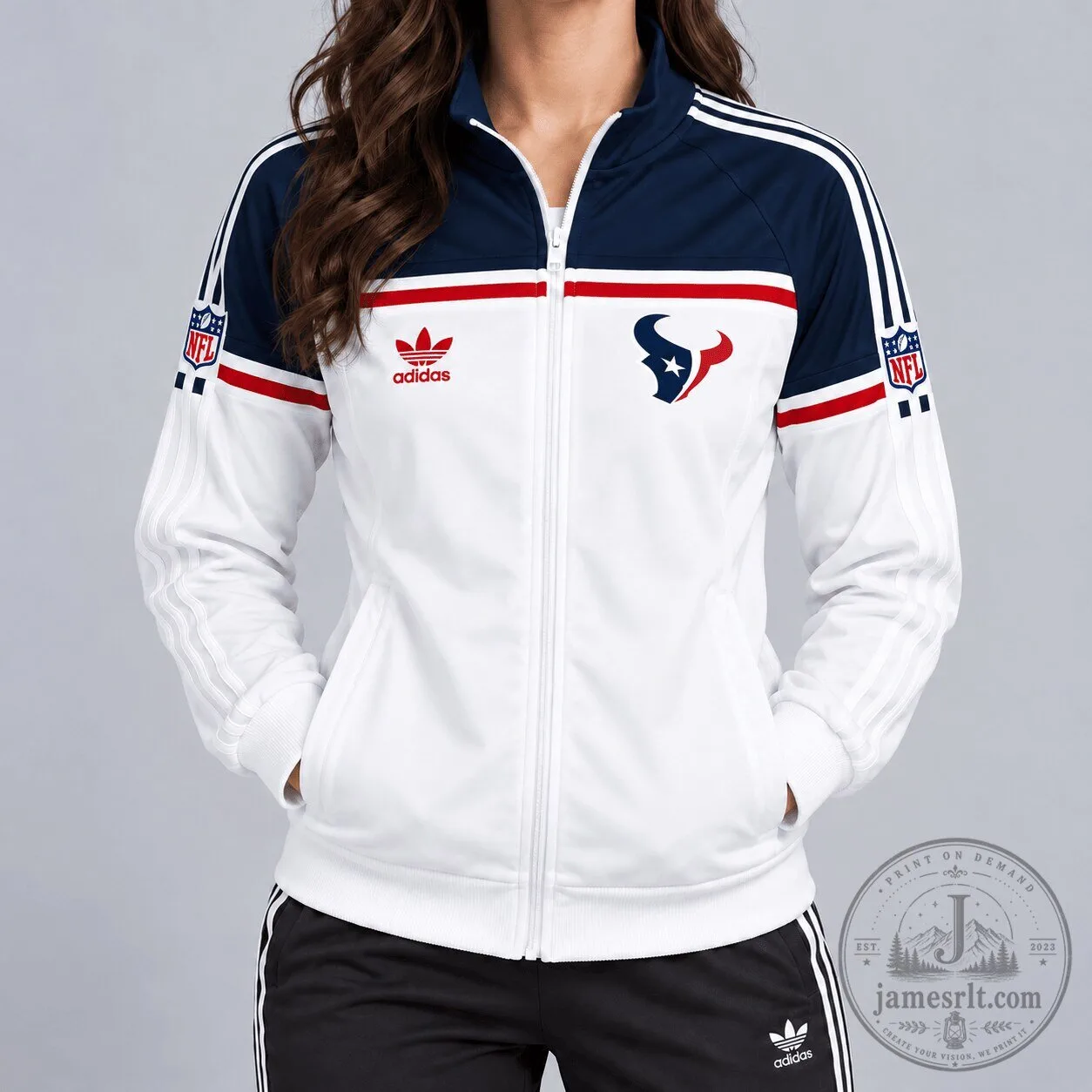 Houston Texans NFL Adidas Retro Heritage Full-Zip Casual Jacket
