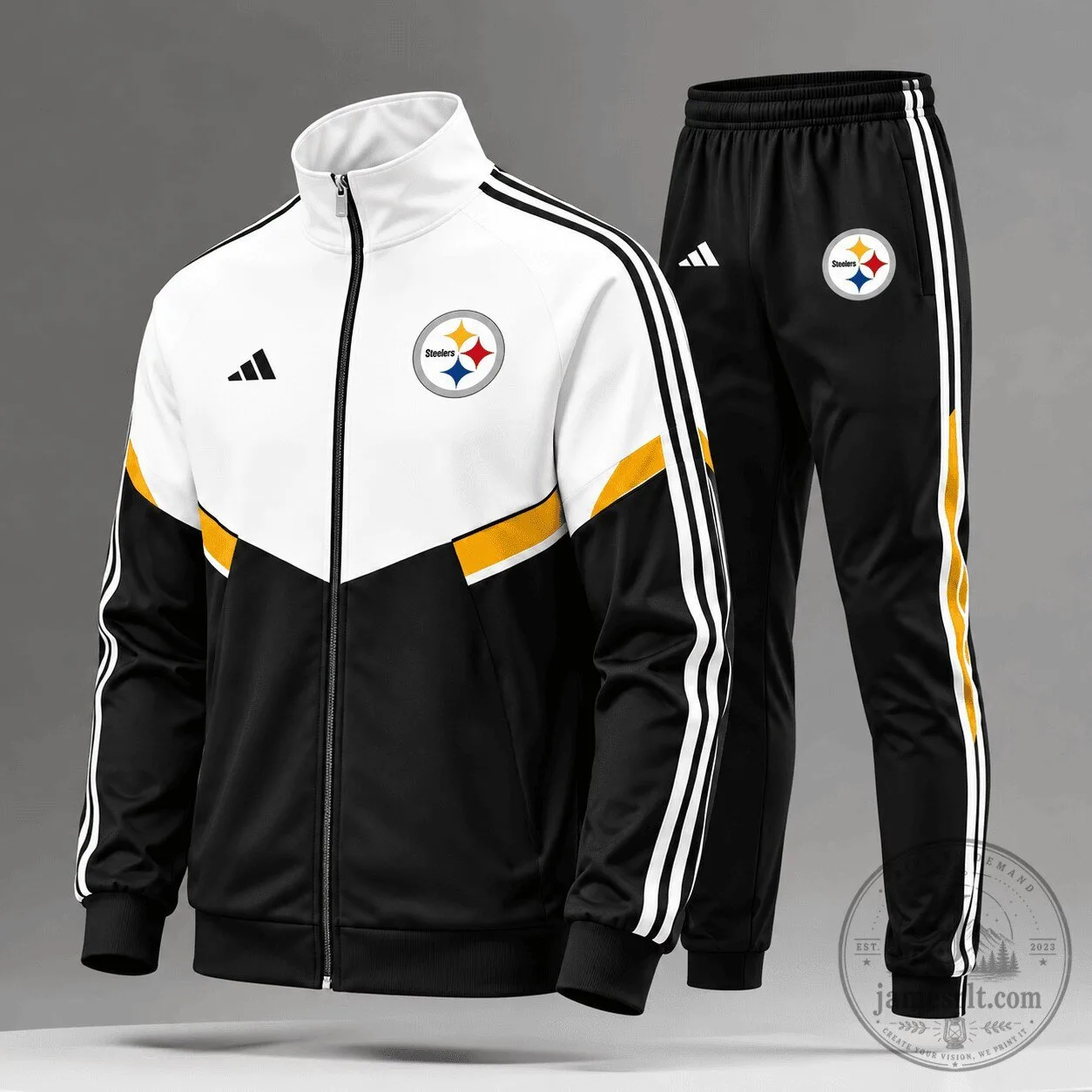 Pittsburgh Steelers NFL Team Spirit Black and White Track Jacket