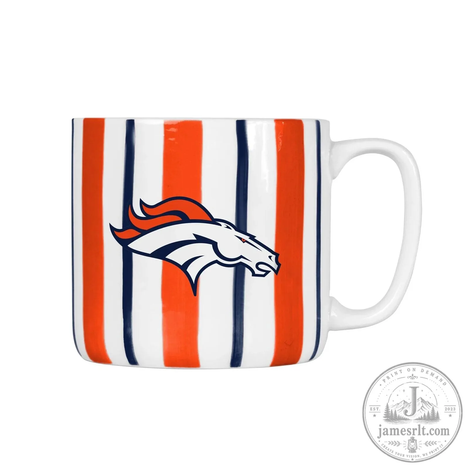 Denver Broncos NFL Football Team Striped Coffee Mug