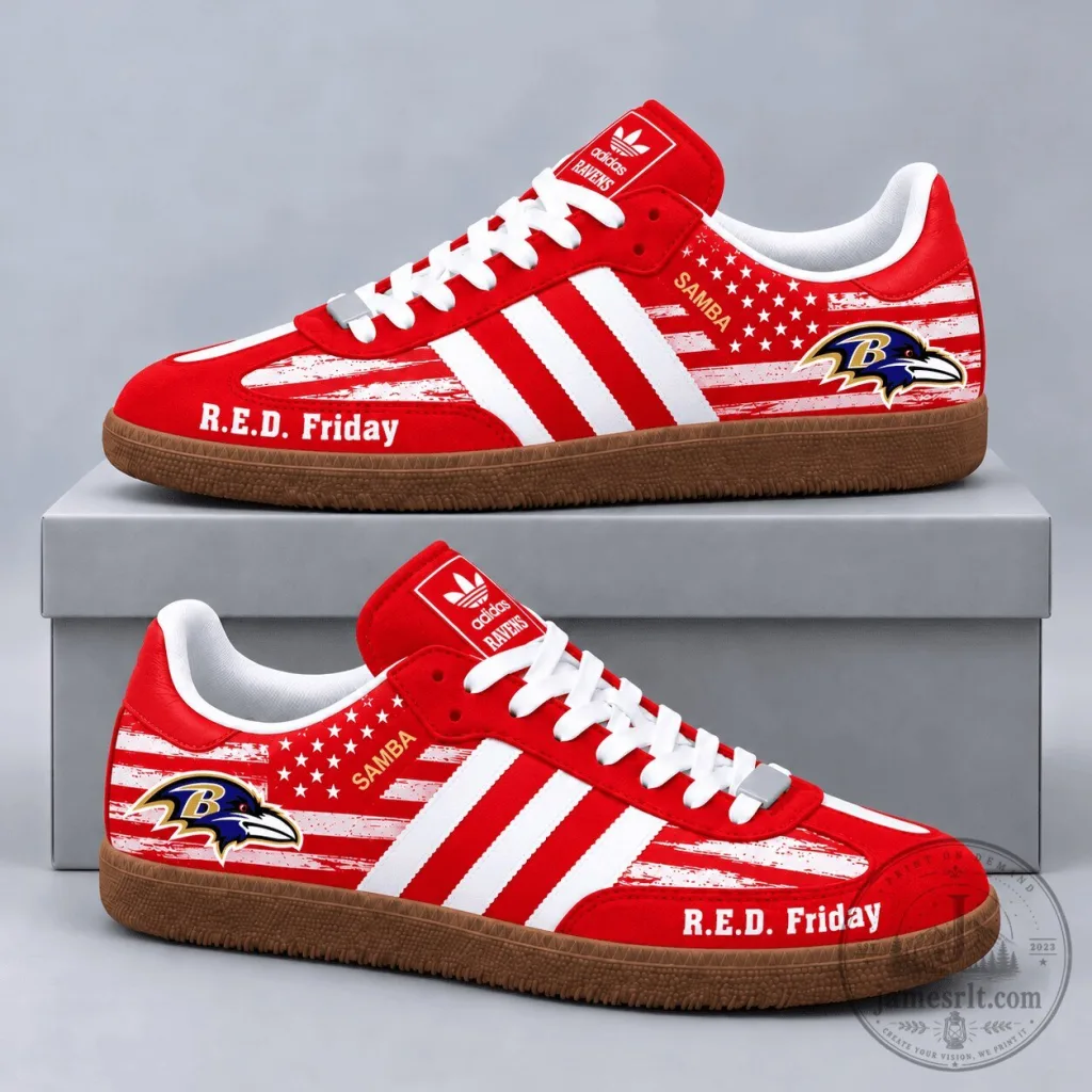 Military Tribute Shoes with American Flag for Baltimore Ravens NFL R.E.D. Friday Military Tribute Shoes with American Flag for Baltimore Ravens NFL R.E.D. Friday