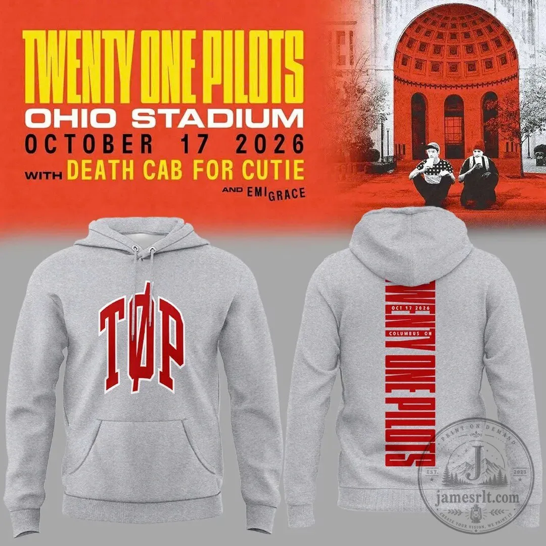Twenty One Pilots Ohio Stadium October 2026 Concert Tour Gray Hoodie 1 Twenty One Pilots Ohio Stadium October 2026 Concert Tour Gray Hoodie